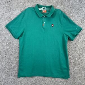 Nike The Nike Polo Mens Large Green Tiger Woods Frank Patch Dri-FIT Golf Shirt